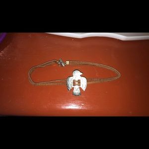 Thunderbird leather choker